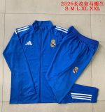 Real Madrid 2526 Long Zipper Jacket Lake Blue (White Trim) - 图片 9