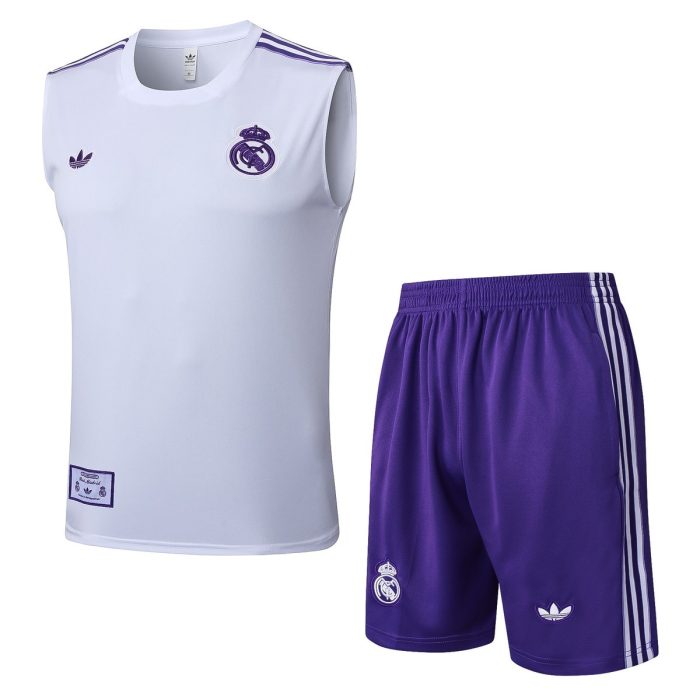 Real Madrid White Retro Vest - 图片 3