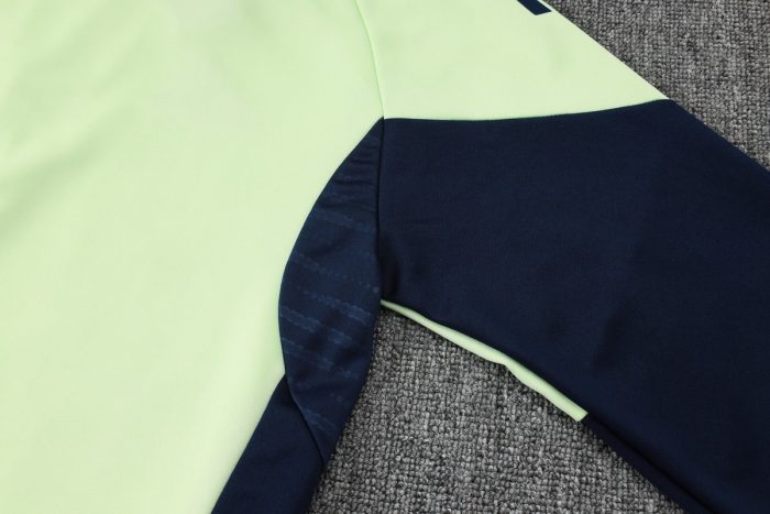 Real Madrid Light Green Long Zipper Jacket - 图片 5