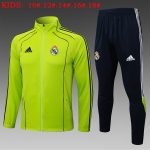 Real Madrid Retro Edition Kids' Long Zipper Jacket in Grass Green
