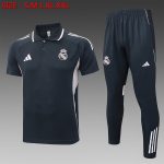 Real Madrid Polo Shirt Dark Gray (Light Pink Trim)