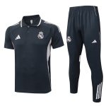 Real Madrid Polo Shirt Dark Gray (Light Pink Trim) - 图片 8