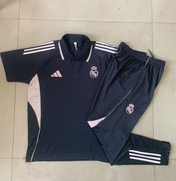 Real Madrid Polo Shirt Dark Gray (Light Pink Trim) - 图片 9