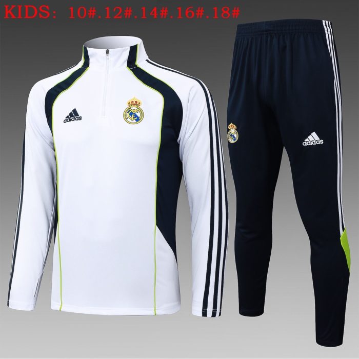 Real Madrid White Retro Edition (Cyan Color) Kids - 图片 2