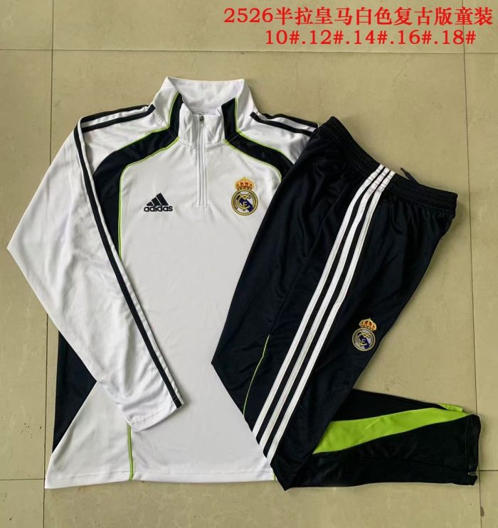 Real Madrid White Retro Edition (Cyan Color) Kids - 图片 3