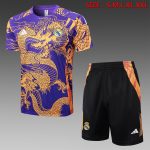 Real Madrid 24-25 Purple (Spray Ink Dragon) Short Sleeve Training Suit