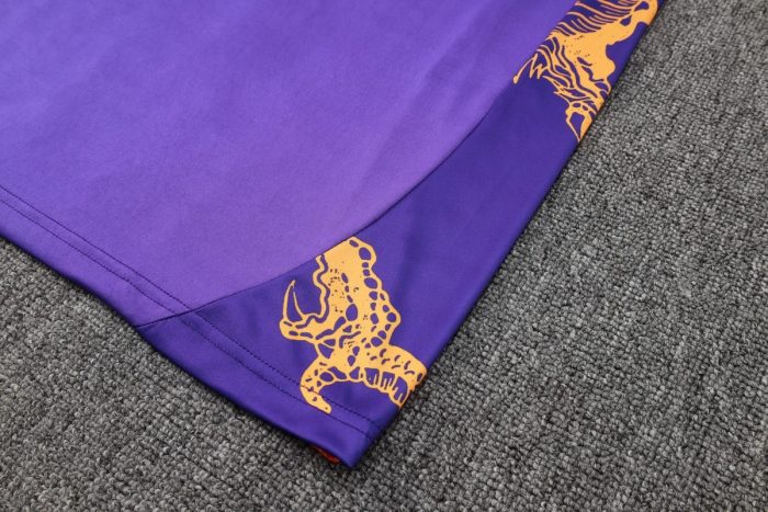 Real Madrid 24-25 Purple (Spray Ink Dragon) Short Sleeve Training Suit - 图片 3