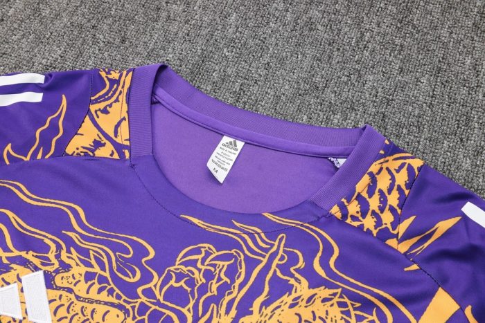 Real Madrid 24-25 Purple (Spray Ink Dragon) Short Sleeve Training Suit - 图片 6