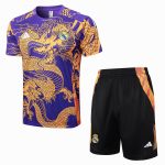 Real Madrid 24-25 Purple (Spray Ink Dragon) Short Sleeve Training Suit - 图片 8