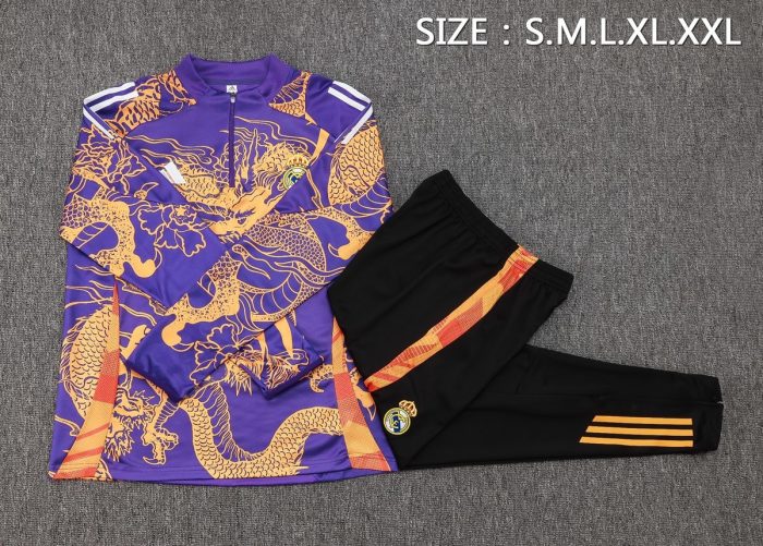 Real Madrid 24/25 Purple (Ink Dragon) Half-Zip Jacket - 图片 2