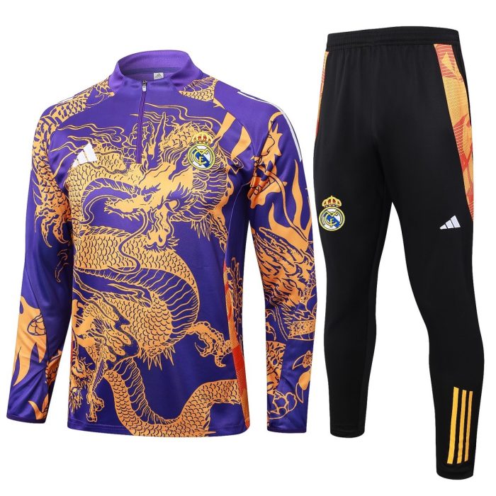 Real Madrid 24/25 Purple (Ink Dragon) Half-Zip Jacket - 图片 8