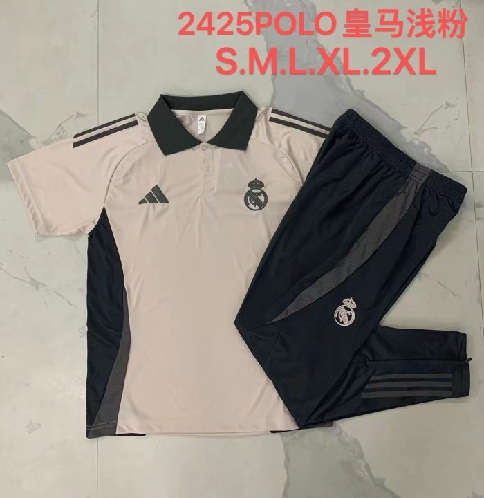Real Madrid 24/25 Polo Shirt Light Pink - 图片 9