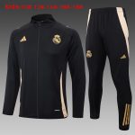 Real Madrid 24-25 Black Children's Long Zipper Jacket - 图片 2