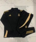 Real Madrid 24-25 Black Children's Long Zipper Jacket - 图片 3