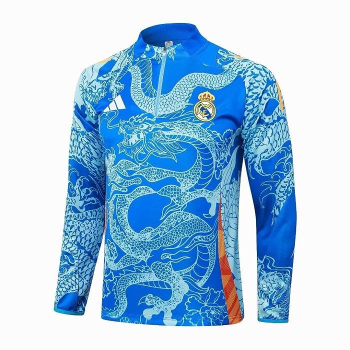 Real Madrid 24-25 Half-Zip Jacket Light Blue (Spray Ink Dragon) - 图片 8