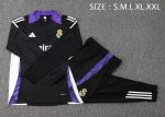 Real Madrid 24-25 Black Half-Zip Jacket with Purple Collar - 图片 2