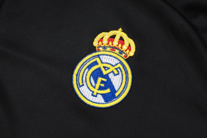 Real Madrid 24-25 Black Half-Zip Jacket with Purple Collar - 图片 6