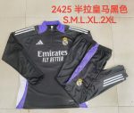 Real Madrid 24-25 Black Half-Zip Jacket with Purple Collar - 图片 9