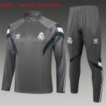 Real Madrid 24/25 Retro Gray Half-Zip Jacket Kids