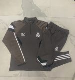Real Madrid 24/25 Retro Gray Half-Zip Jacket Kids - 图片 2