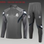 Real Madrid 24/25 Retro Gray Half-Zip Jacket Kids - 图片 3