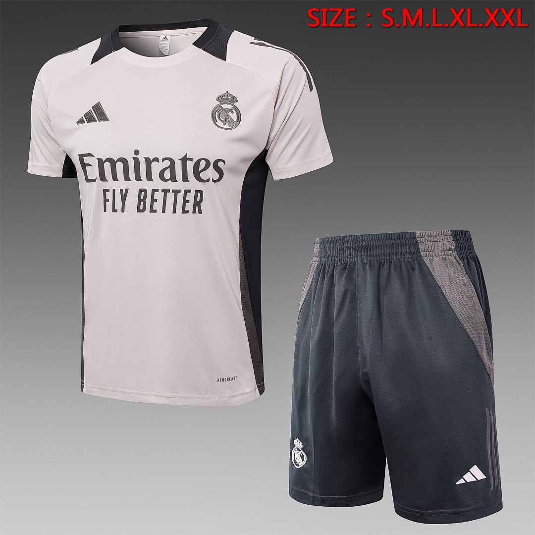 JER-5231_1 Real Madrid 24-25 Light Pink Short Sleeve Training Shirt - 图片 1