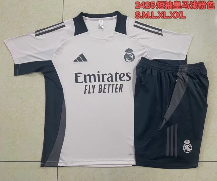 Real Madrid 24-25 Light Pink Short Sleeve Training Shirt - 图片 9