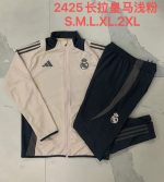 Real Madrid 24-25 Light Pink Long Zipper Jacket - 图片 9