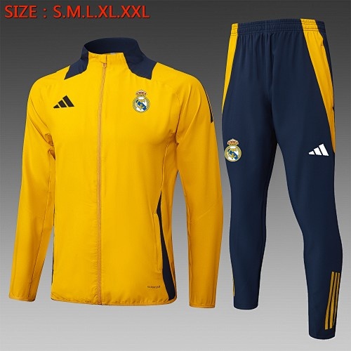 JER-5233_1 Real Madrid 24/25 Yellow Long Zip Jacket - 图片 1