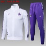 Real Madrid White Retro Edition Long Zipper Jacket