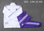 Real Madrid White Retro Edition Long Zipper Jacket - 图片 2