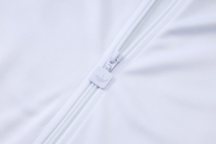 Real Madrid White Retro Edition Long Zipper Jacket - 图片 5