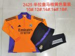 Real Madrid 24-25 Orange Kids Semi-Zip Jacket - 图片 4