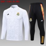 Real Madrid 24/25 White Splatter Half Zip Jacket