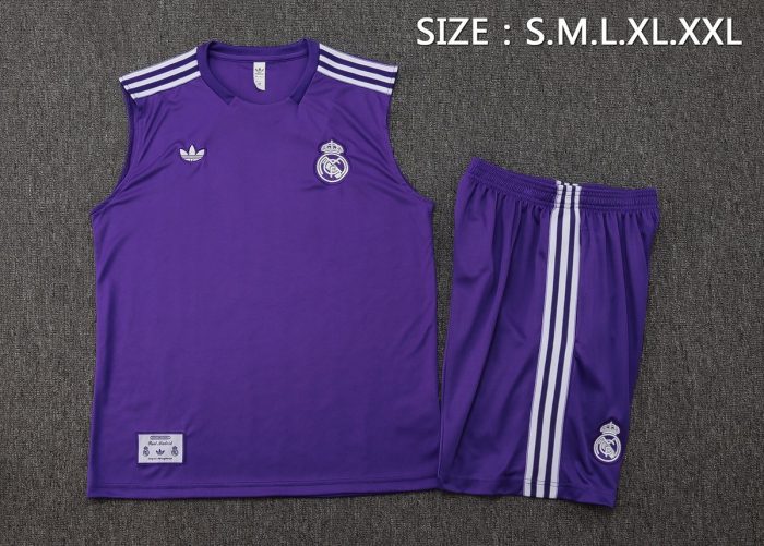 Real Madrid Purple Retro Vest - 图片 2