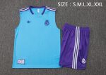 Real Madrid Light Blue Retro Vest - 图片 2