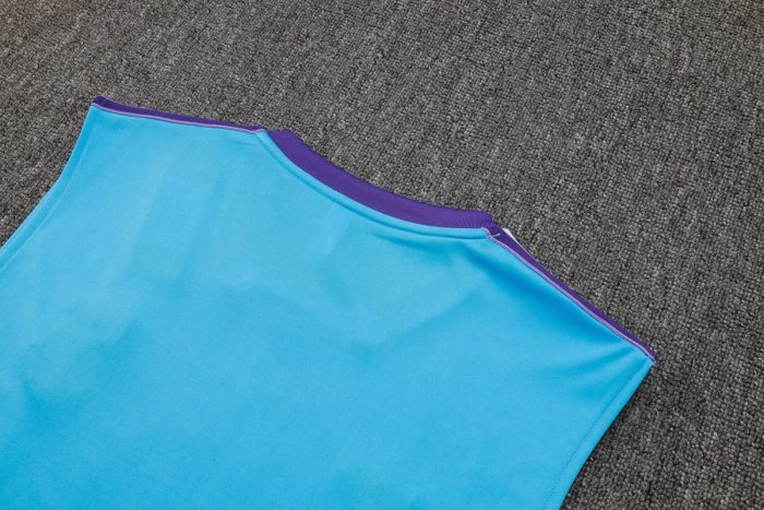 Real Madrid Light Blue Retro Vest - 图片 3
