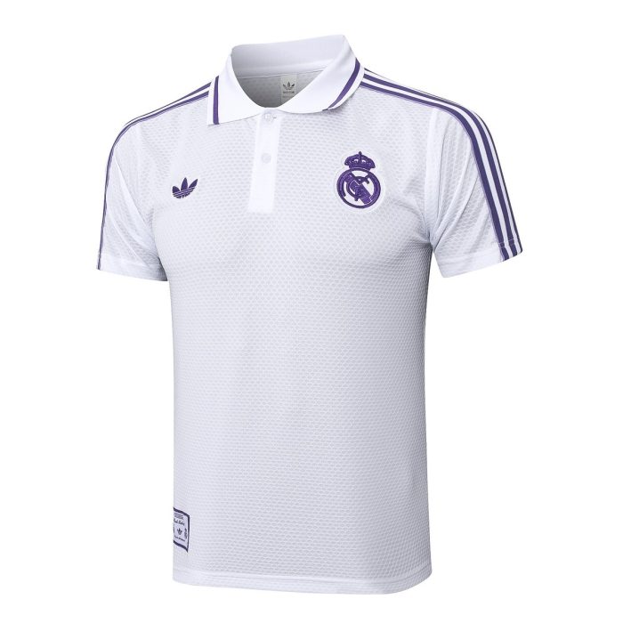 Real Madrid White Retro Polo - 图片 4