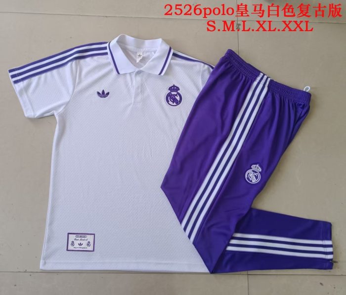 Real Madrid White Retro Polo - 图片 9