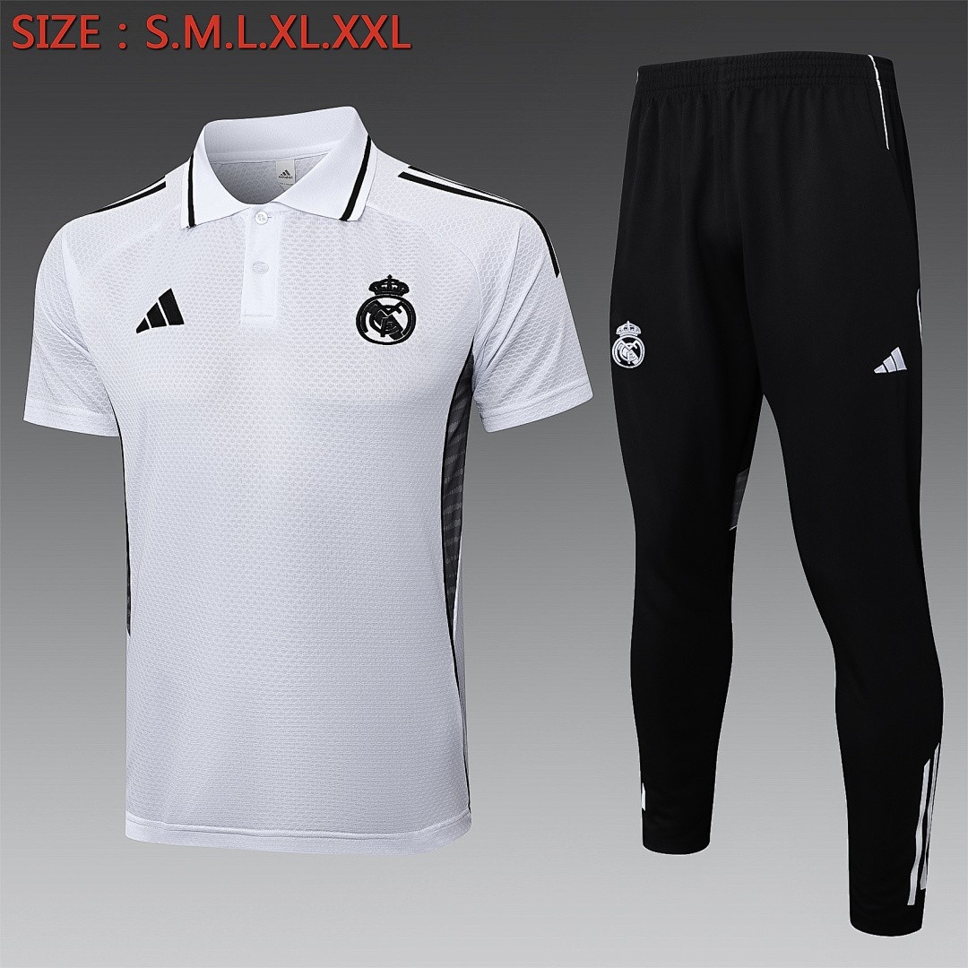 JER-5243_1 Real Madrid White Polo - 图片 1
