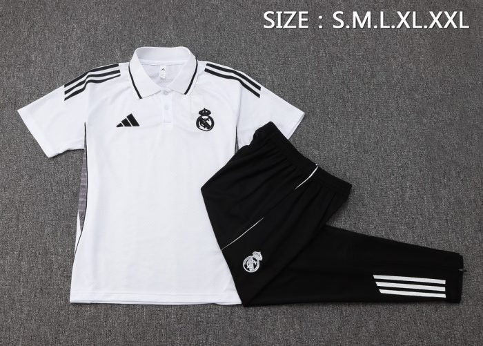 Real Madrid White Polo - 图片 2