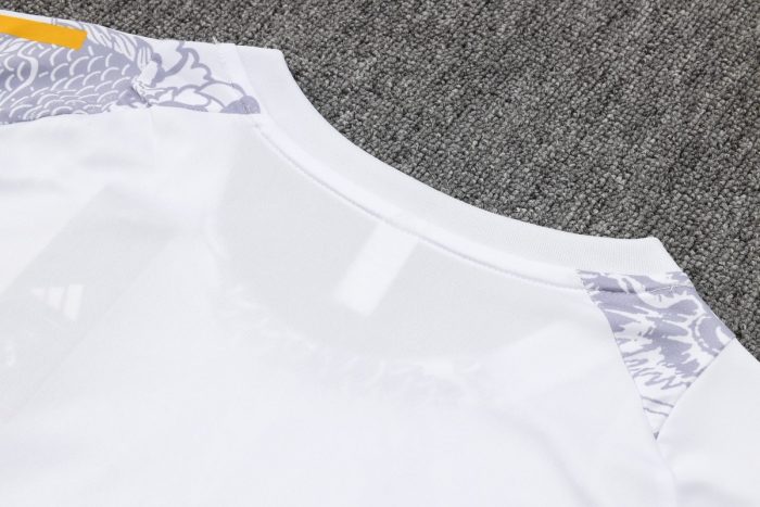 Real Madrid 24-25 White Short Sleeve Training Suit (Spray Ink Dragon) - 图片 5