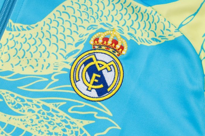 Real Madrid 24-25 Long Zipper Jacket Light Blue (Spray Ink Dragon) - 图片 6