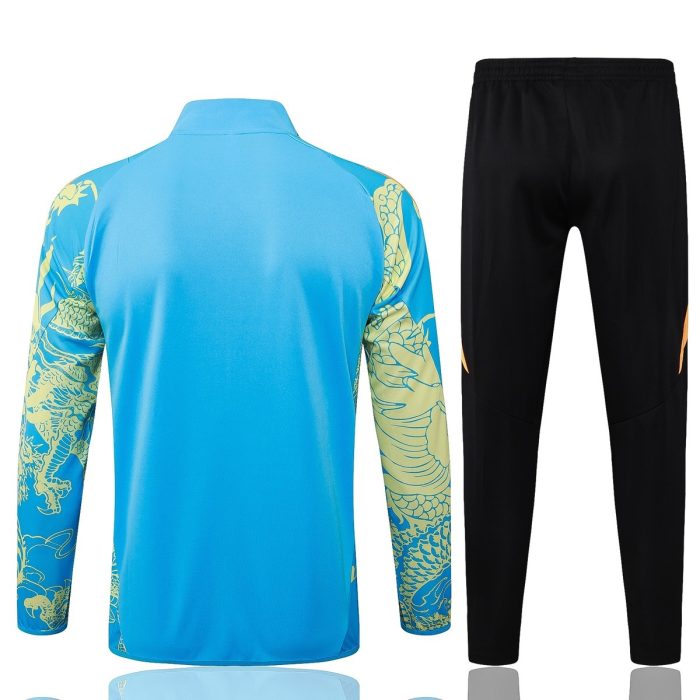 Real Madrid 24-25 Long Zipper Jacket Light Blue (Spray Ink Dragon) - 图片 7