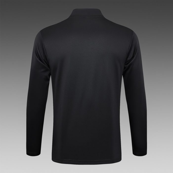 Real Madrid 24/25 Black Ink Splatter Half-Zip Jacket (White Trim on Shoulders) - 图片 3