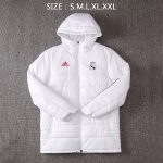 2021 Real Madrid White Cotton Jacket - 图片 7