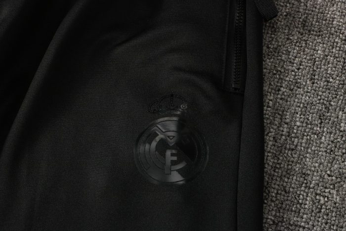 Real Madrid 21-22 Black Long Zip Jacket with Hood - 图片 3