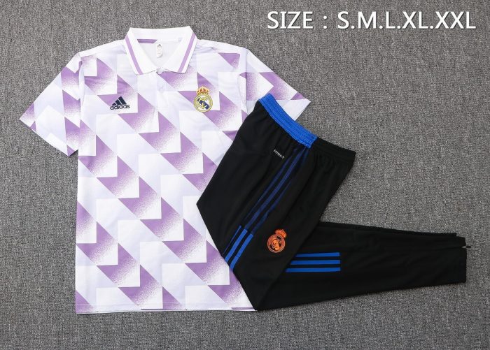 Real Madrid 22/23 Polo Full Body Splatter White - 图片 2