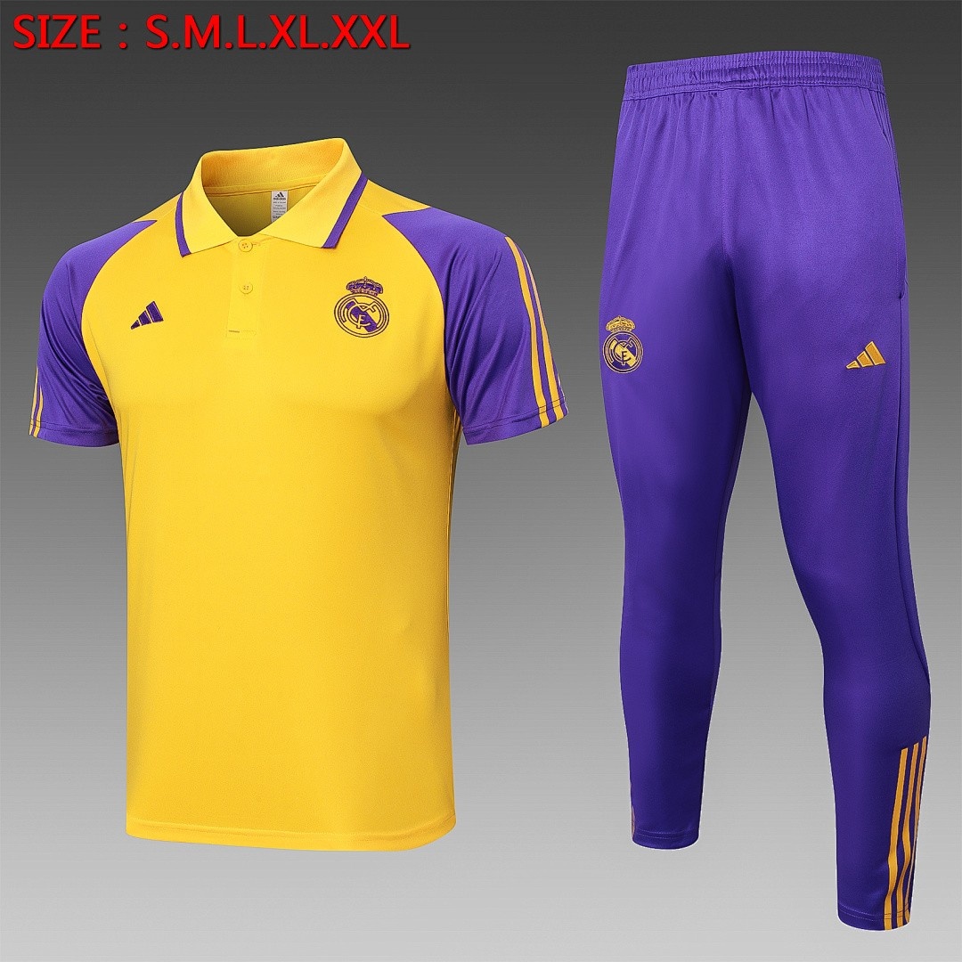 JER-5256_1 Real Madrid 23-24 Yellow Polo Shirt - 图片 1