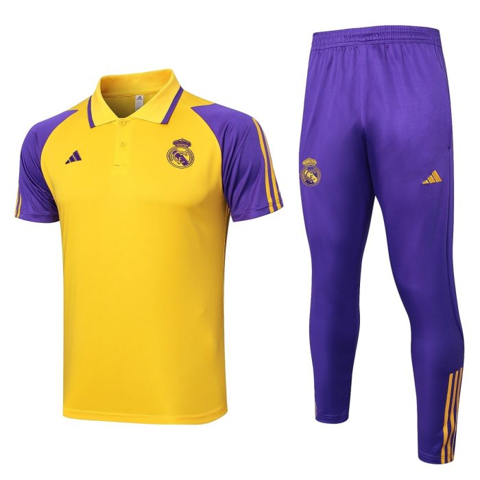 Real Madrid 23-24 Yellow Polo Shirt - 图片 8